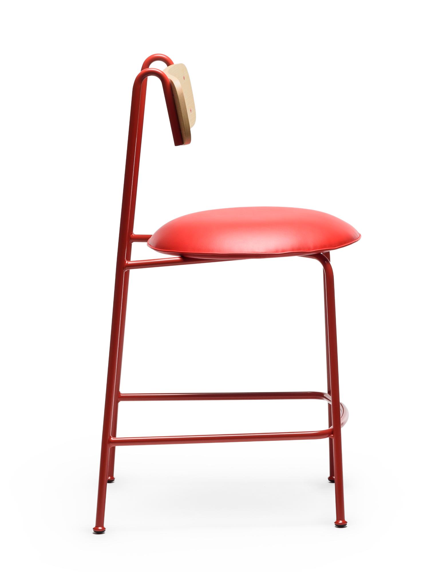 Lena SG-65 Red Ash Wood Bar Chair