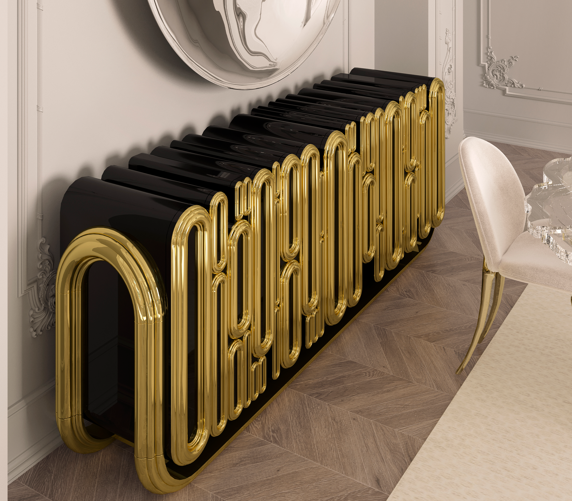 Ellipse Gold Sideboard