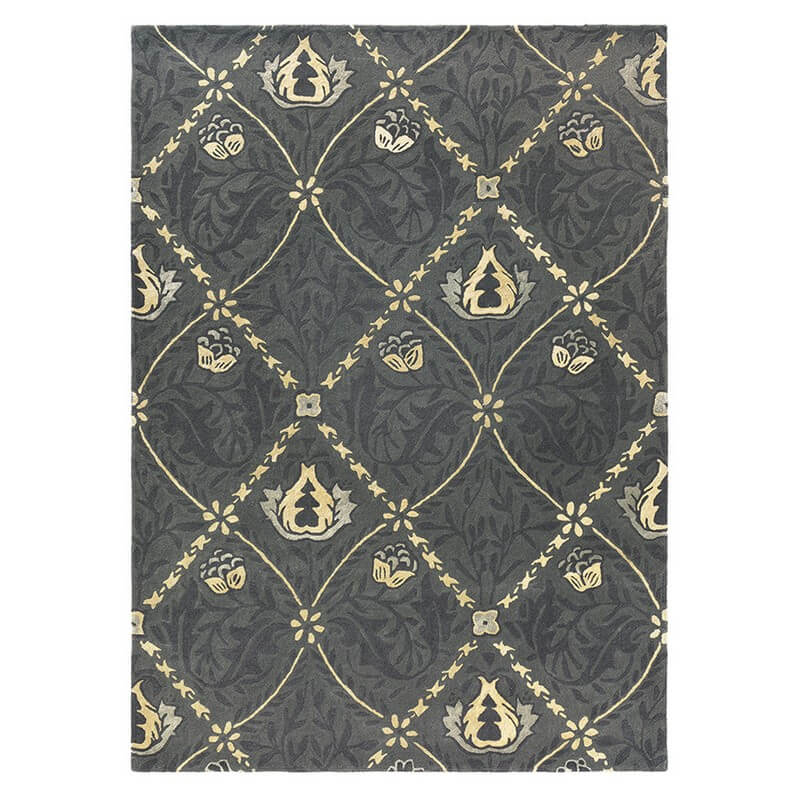 Pure Trellis Black Ink Premium Rug | Size: 6' 7