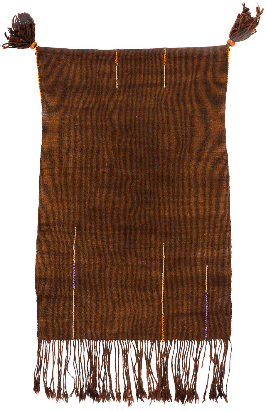 Hand-Woven Tribal Brown / Purple Rug