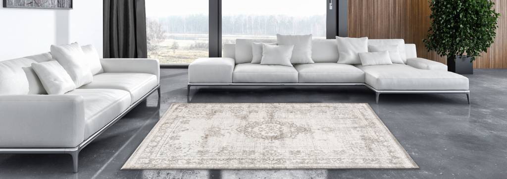 Medallion Beige & Grey Flatwoven Rug