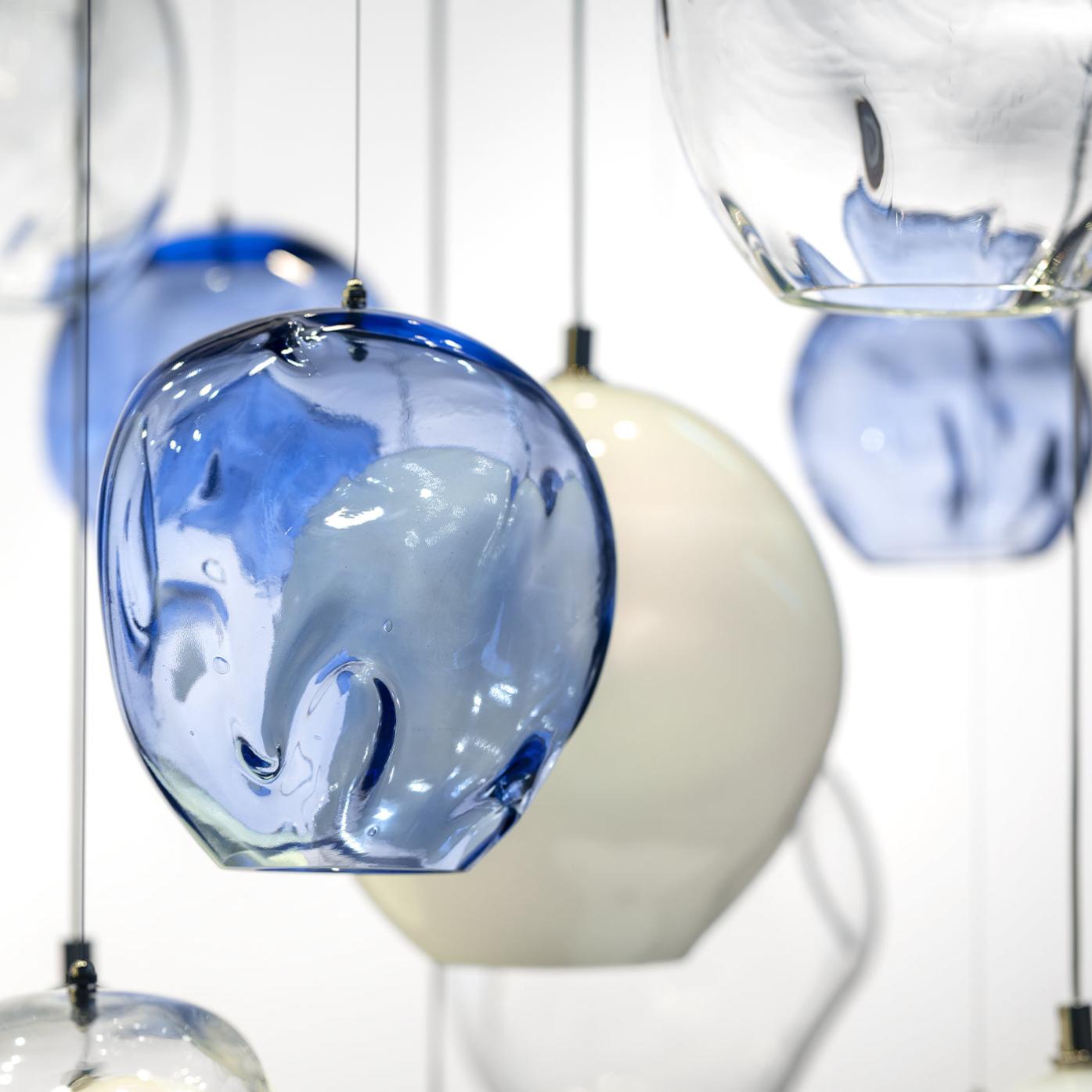 Blue Motion Murano Glass Chandelier