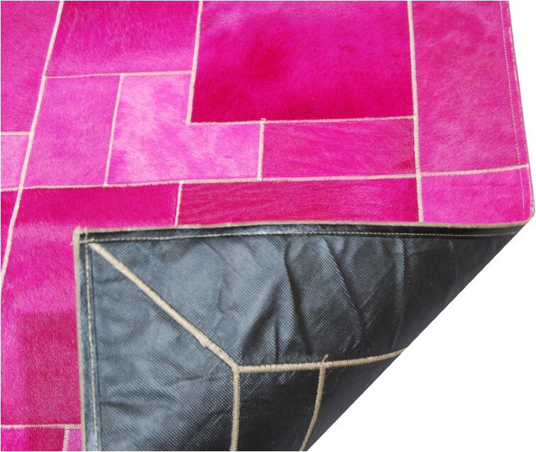 Puzzle Pink Cowhide Rug