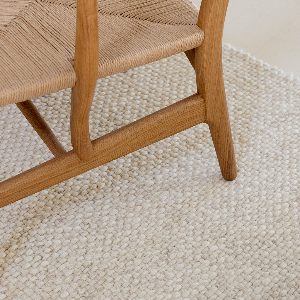 Warm White Plain Rug