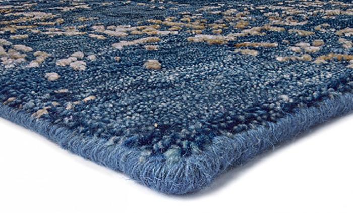 Limited Edition Abstract Blue Gold Rug