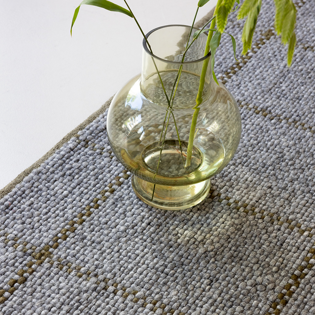 Slate Olive Check Rug