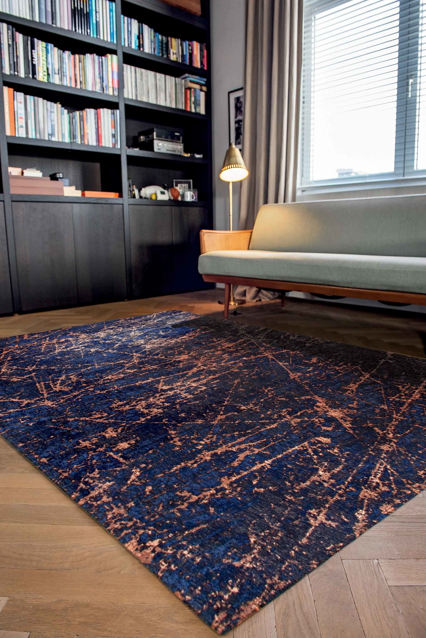 Art Black & Orange Belgian Rug