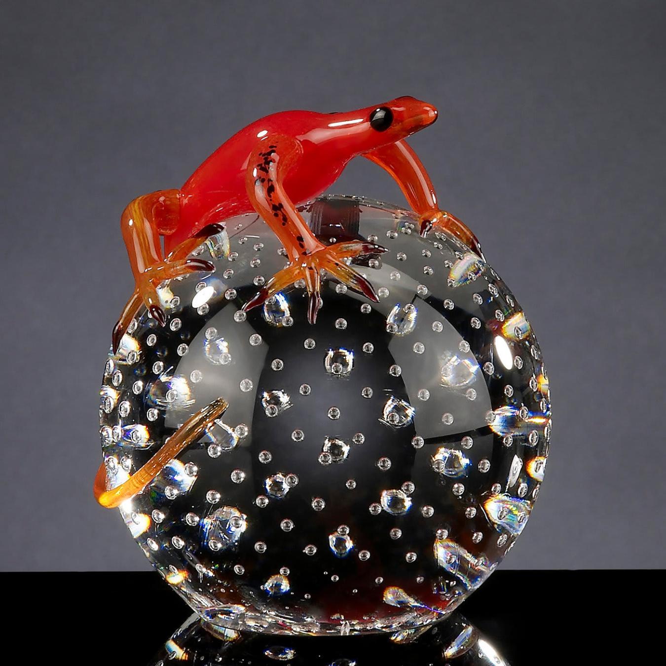 Gecko on Sphere Figurine