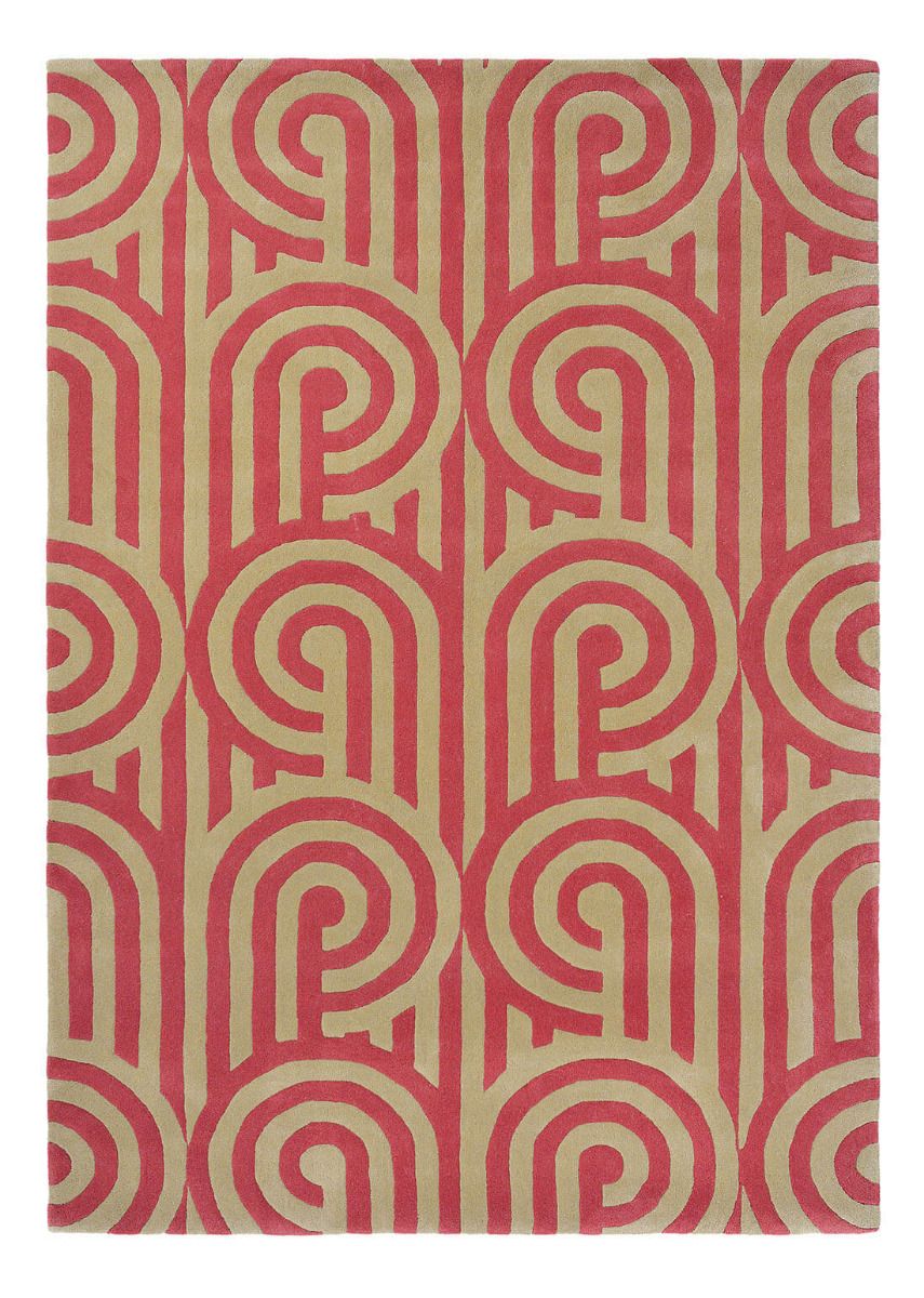 Turns Handwoven Red Rug ☞ Size: 170 x 240 cm
