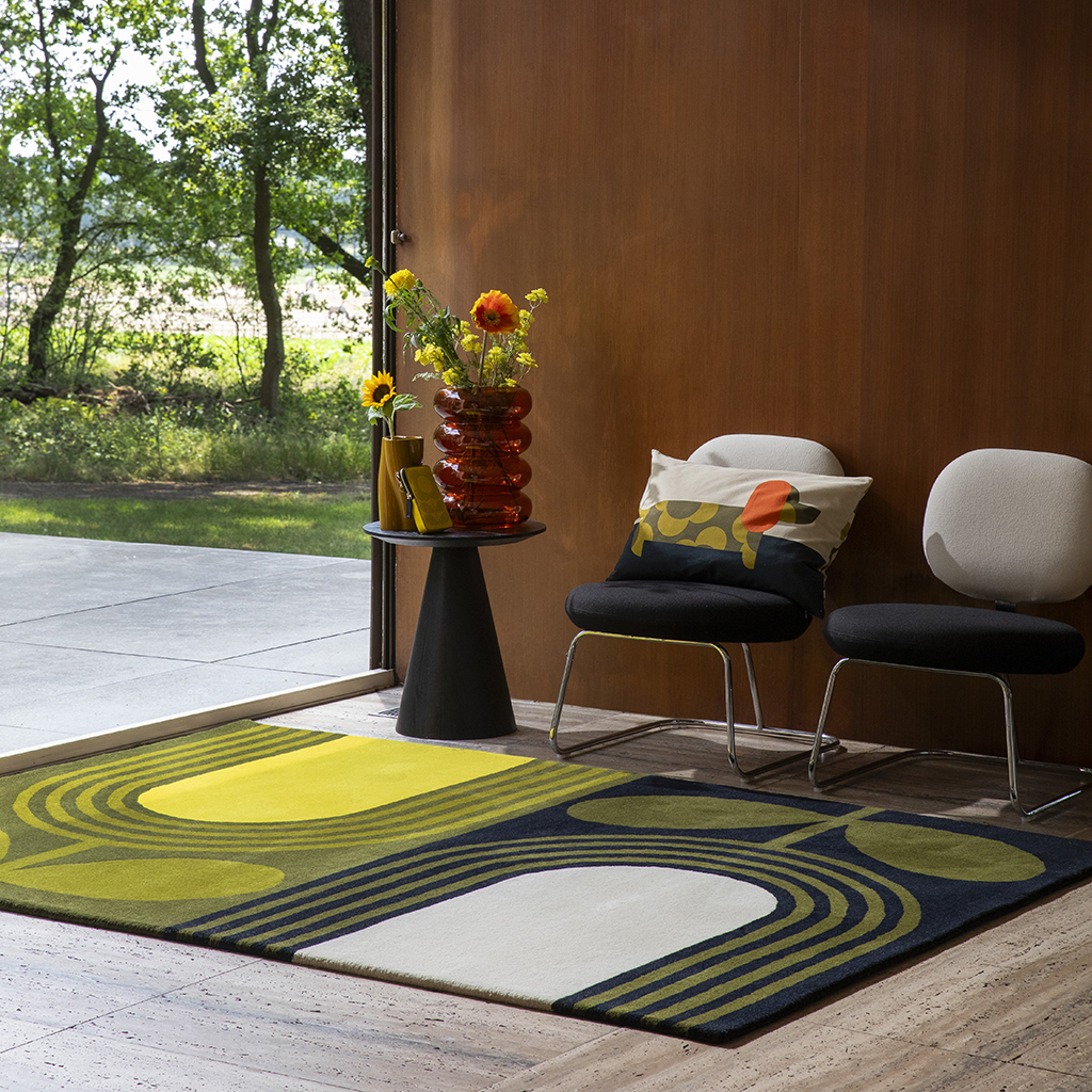 Tulip Green Designer Wool Rug