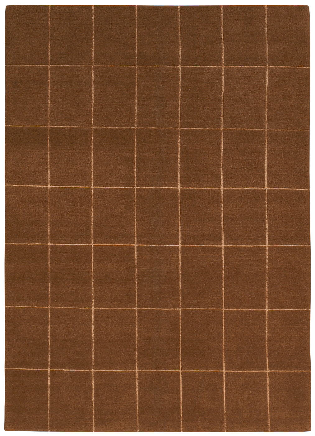 Line Hand-Knotted Brown Rug