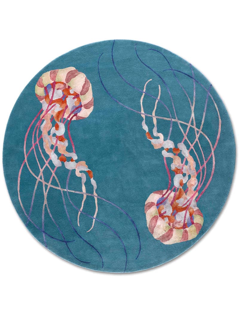 Jellyfish Round Exquisite Handmade Rug