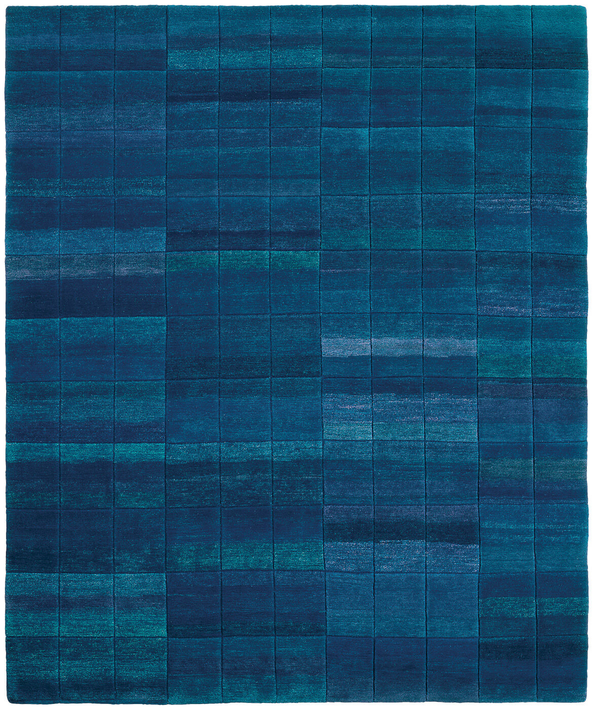 Deep Line Blue Hand-Knotted Rug