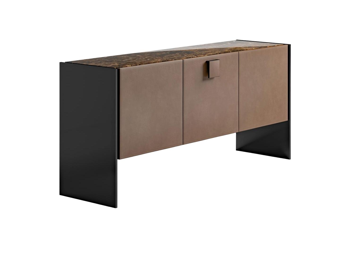 Sideboard with Leather Doors