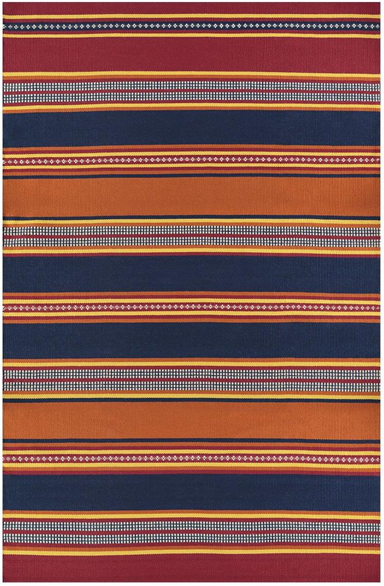 Designer Striped Red Outdoor Rug