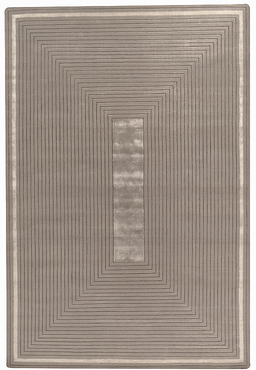 Hand-Knotted Beige Border Wool / Viscose Rug