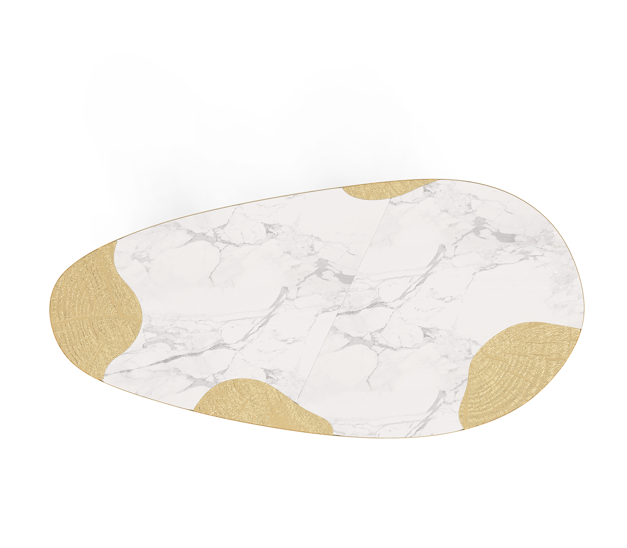 Athena Carrara Marble & Gold Dining Table