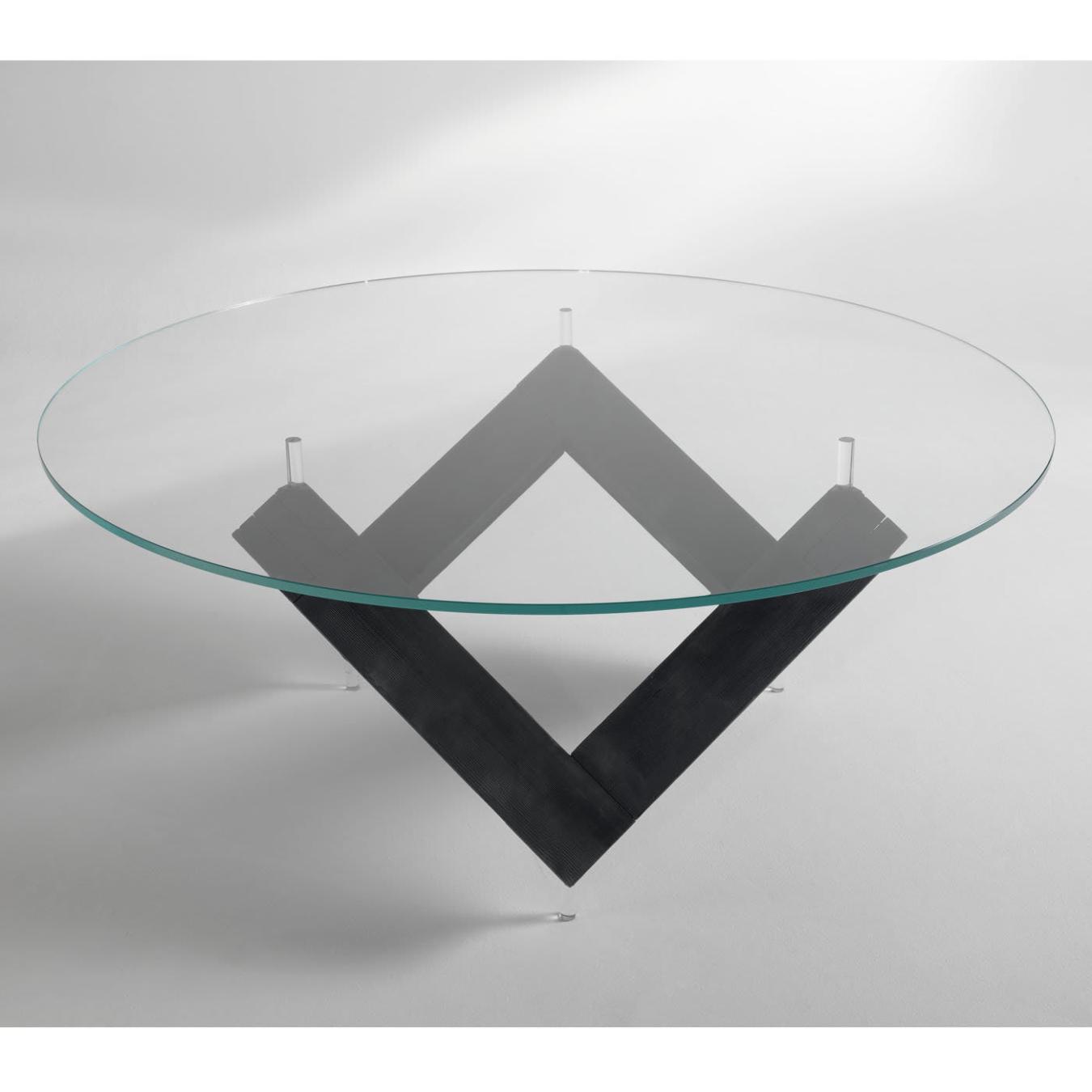 Wooden Table with Glass Top