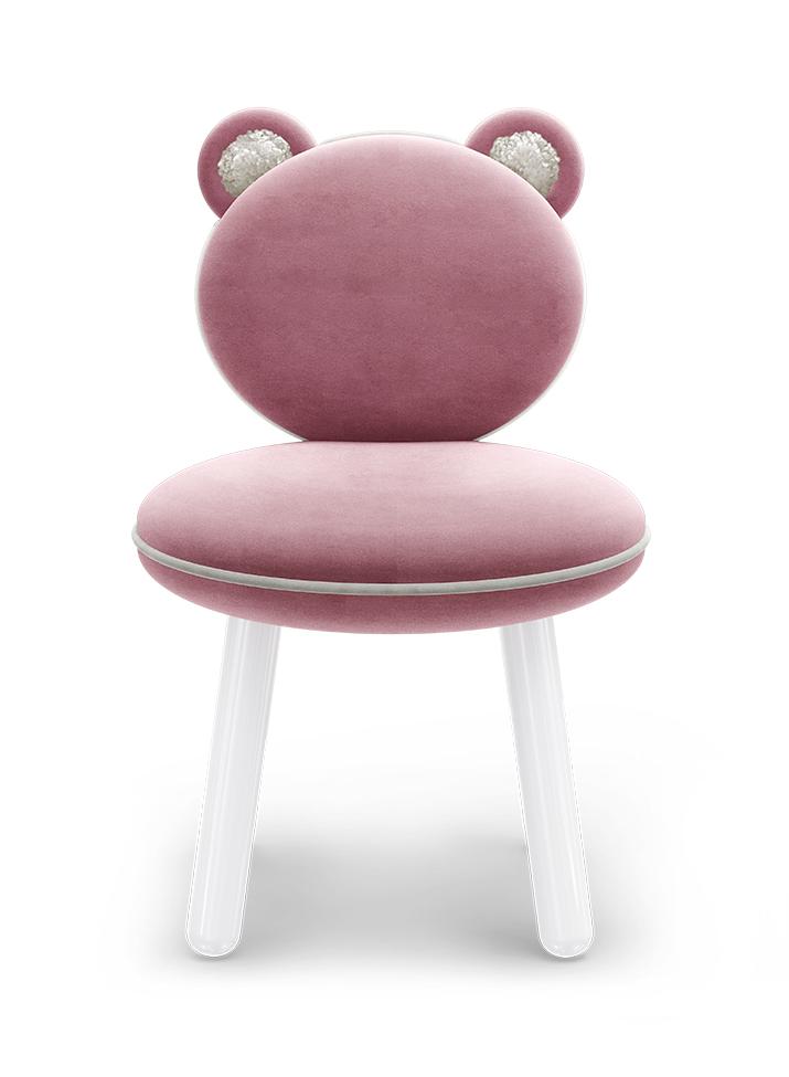 Fluffy Bear Pink Kids Chair