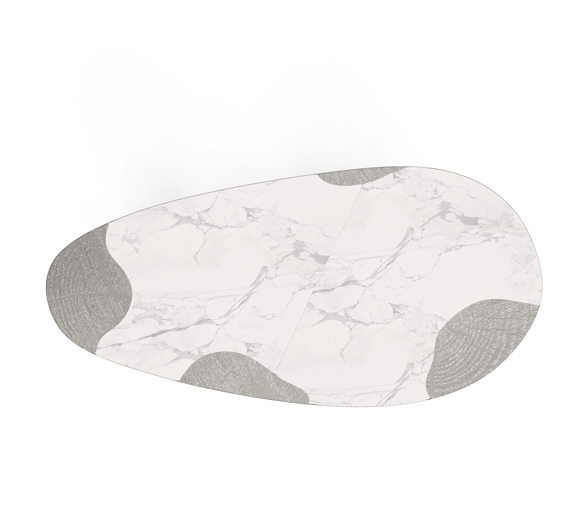 Athena Carrara Marble & Silver Dining Table