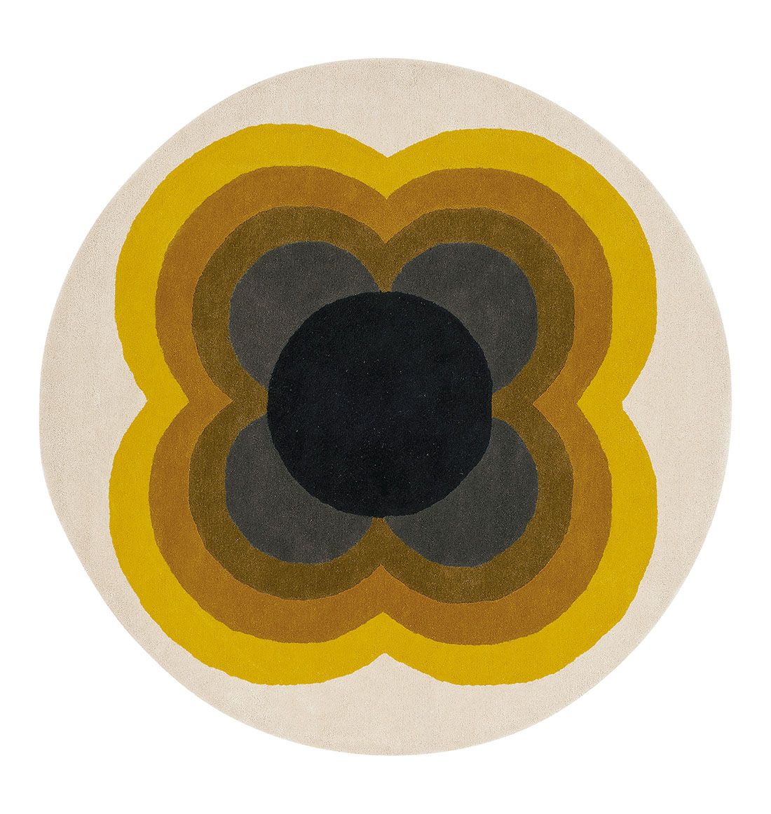 Sunflower Yellow Circle Hand-Tufted Rug ☞ Size: Round 6' 7" (Ø 200 cm)