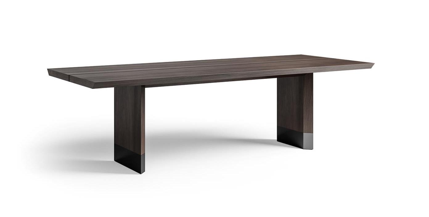 Cedar Veneer Table 220 with Wood & Metal Accents