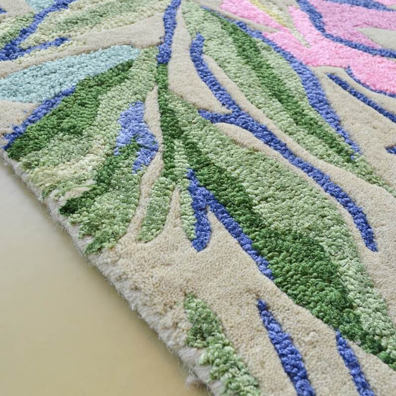 Floral Hand Tufted Wool & Viscose Rug ☞ Size: 140 x 200 cm