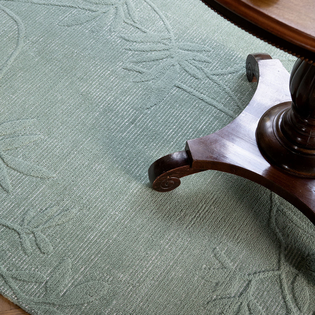 Mari Wool Green Rug ☞ Size: 6' 7" x 9' 2" (200 x 280 cm)