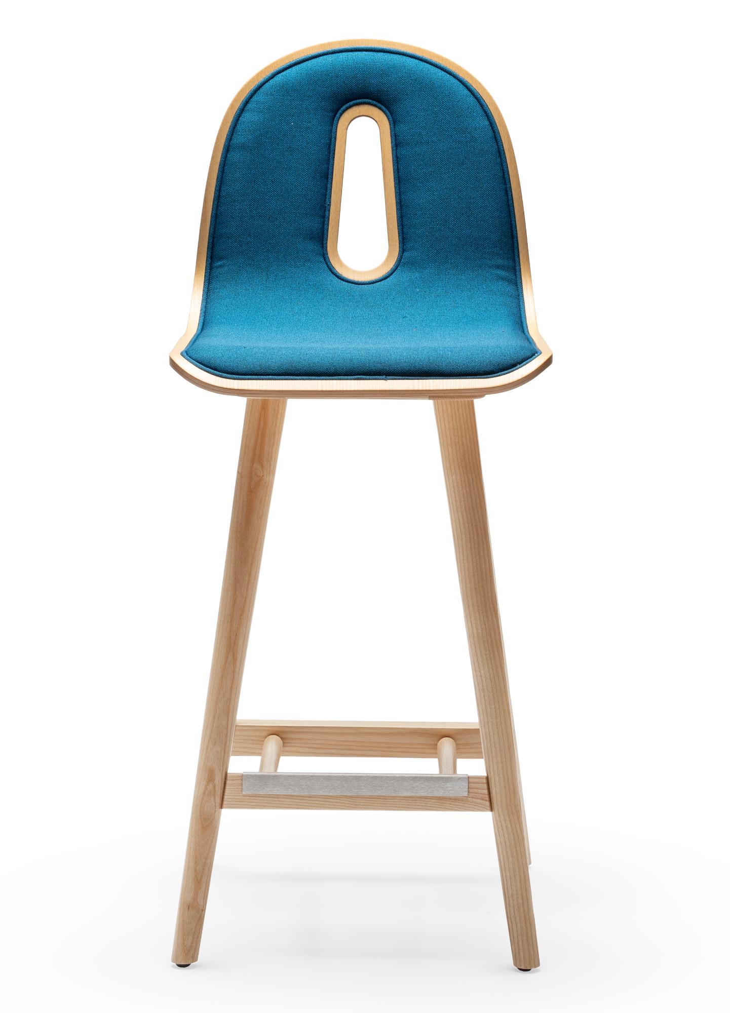 Gotham Woody SG-65-I Blue Bar Stool