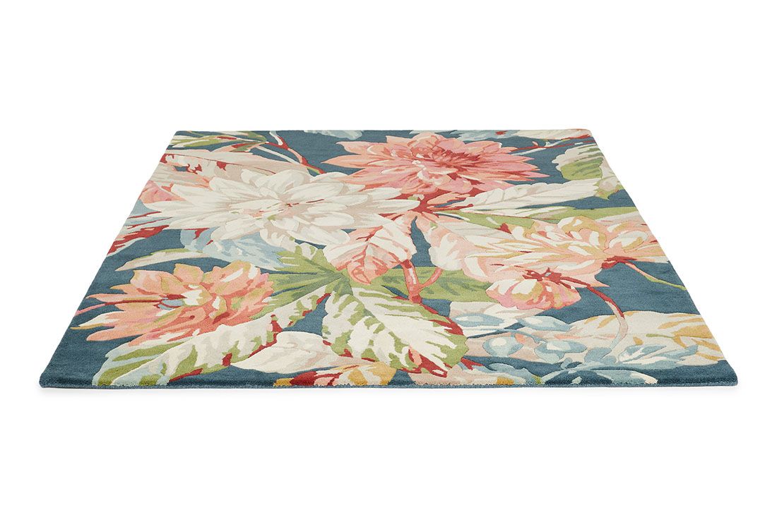 Dahlia And Wild Rose Floral Rug