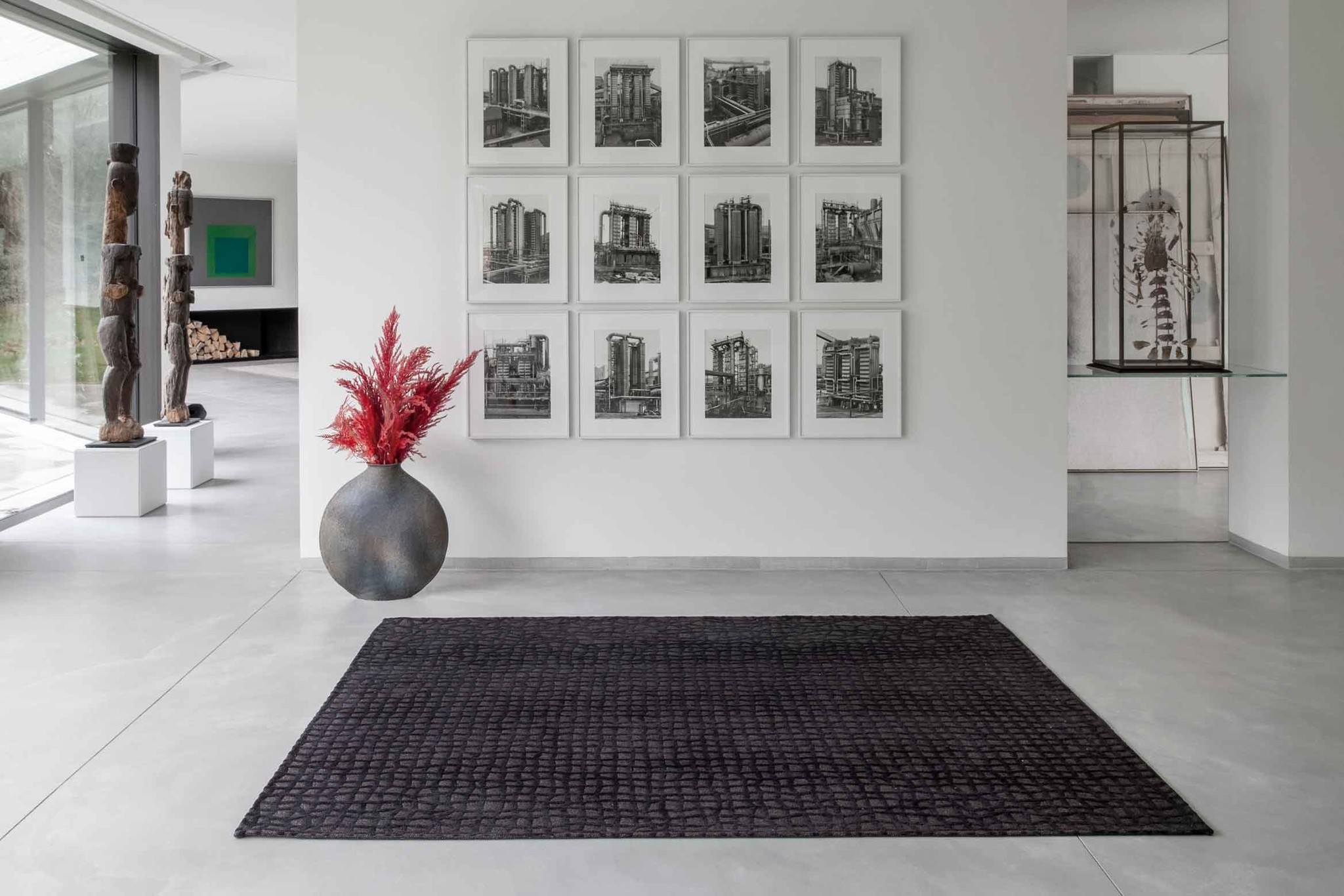 Black Checkered Flatwoven Rug