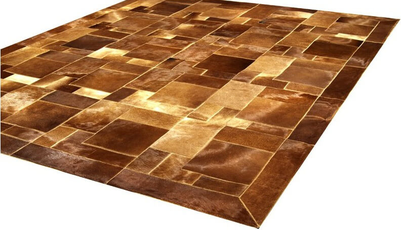 Puzzle Cowhide Brown Rug