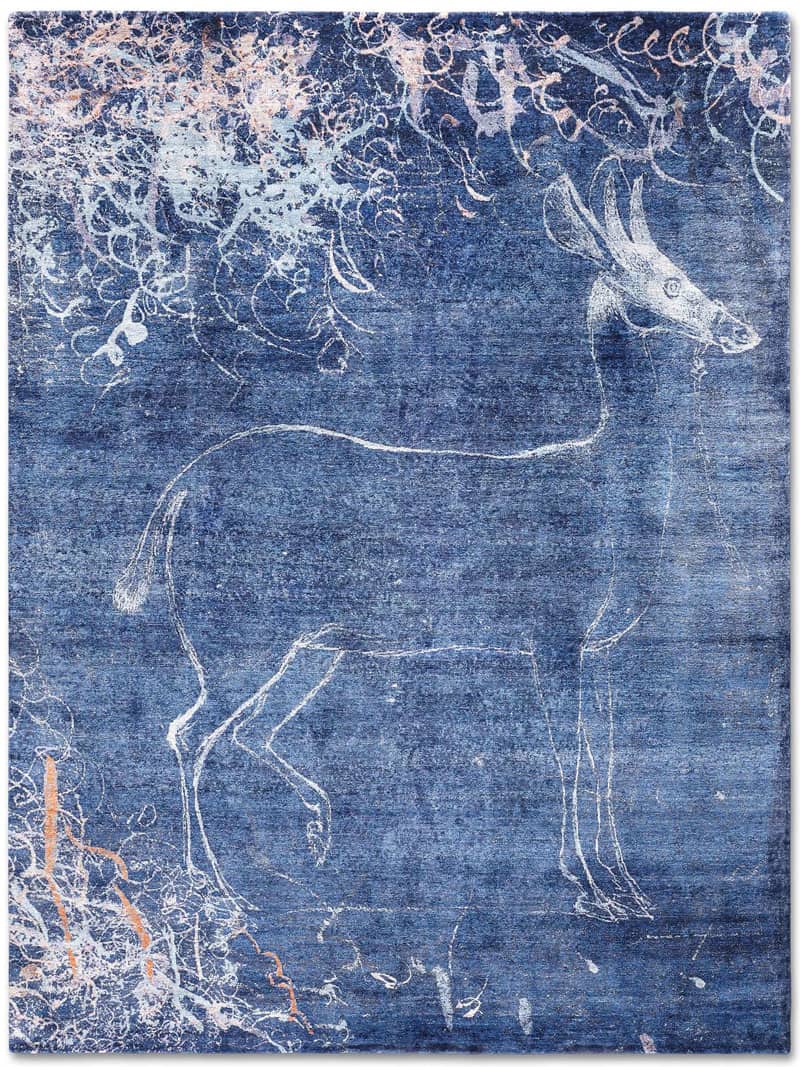 Antelope Blue Luxury Handmade Rug