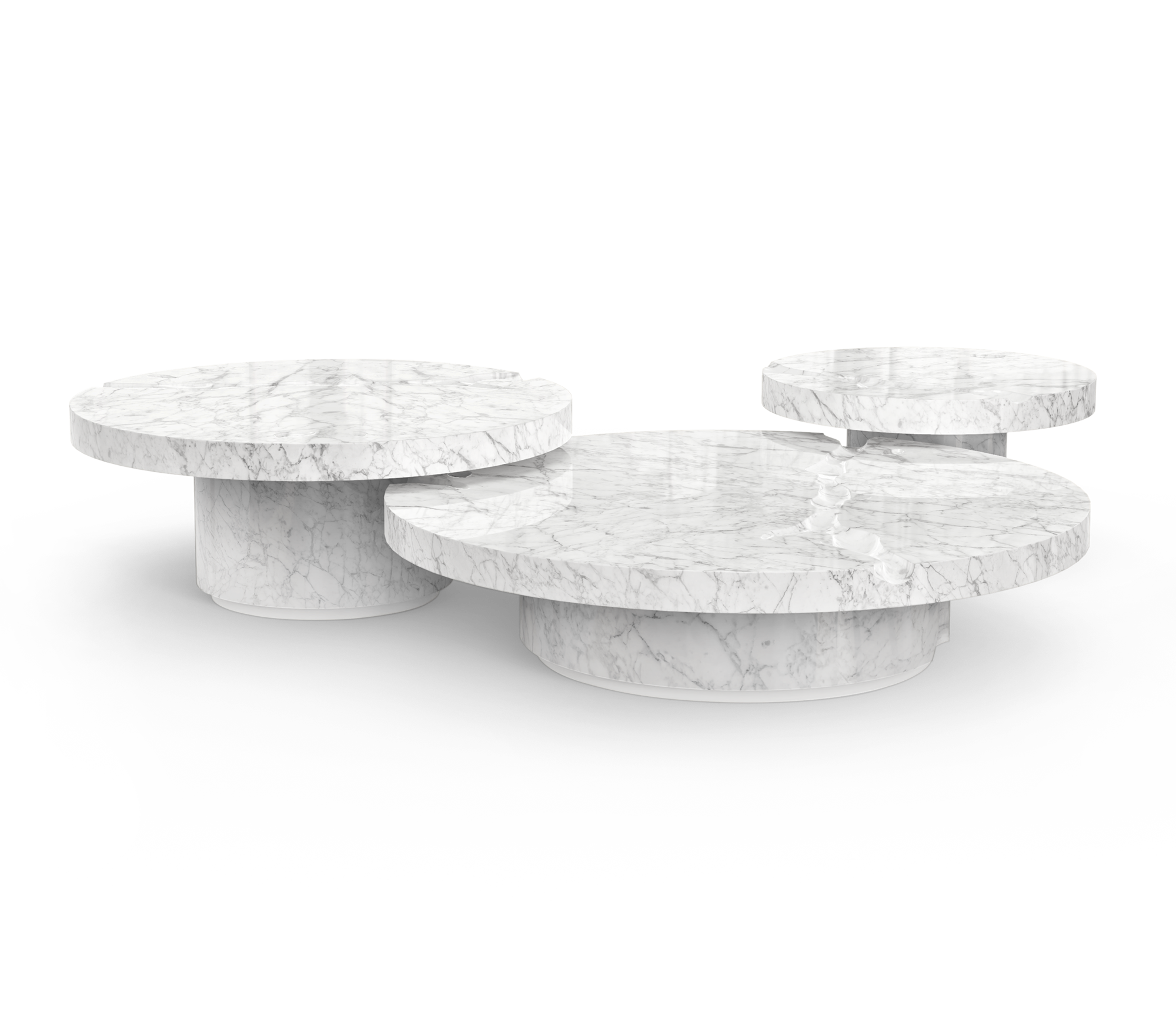 Dominion Carrara Marble 3-Piece Center Table Set