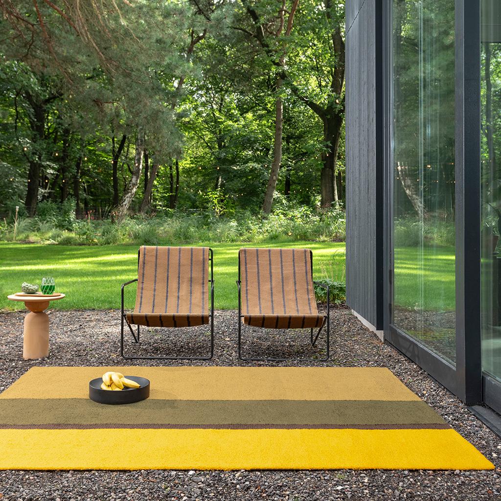 Stripe Yellow Outdoor Rug