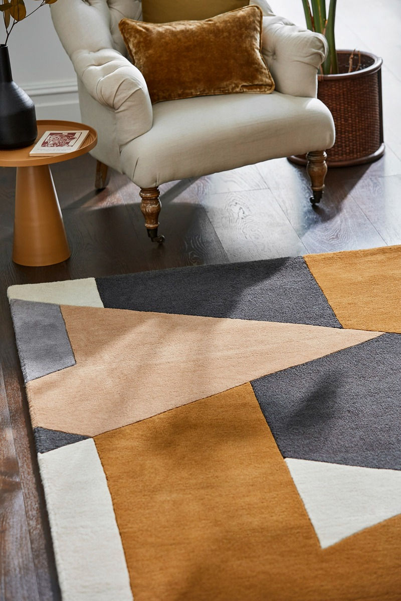 Popova Caramel Slate Designer Rug