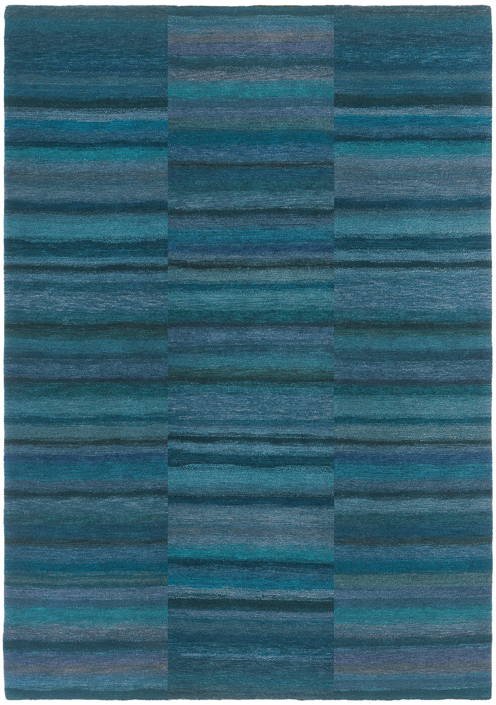 Blue Lines Hand-Knotted Rug