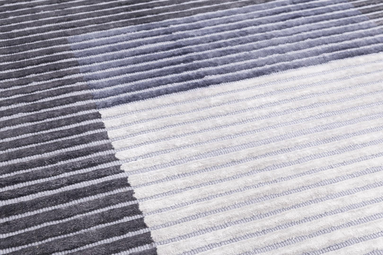 Hand Woven Viscose Striped Rug