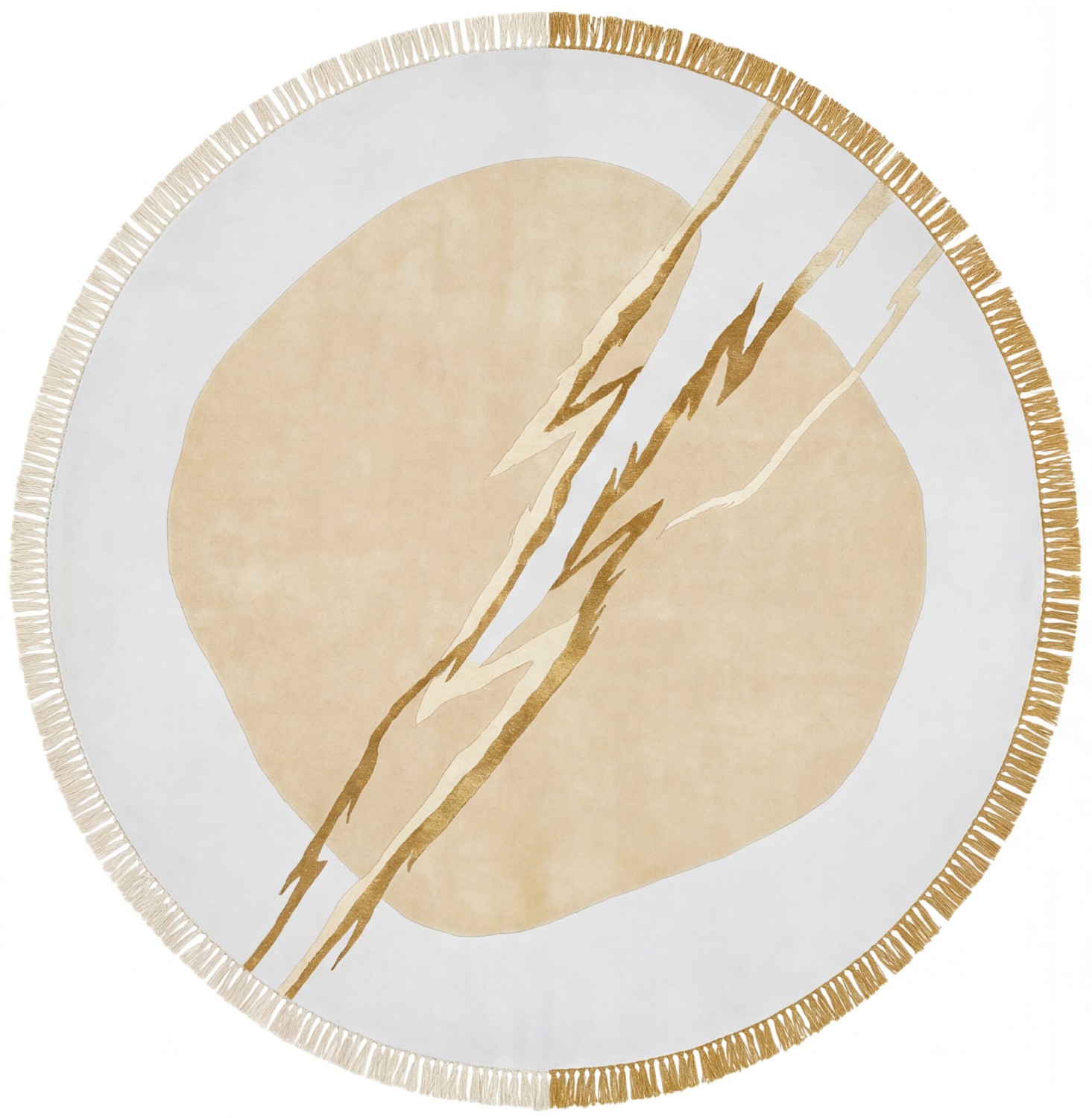 Lightning Crest Ivory Handcrafted Rug