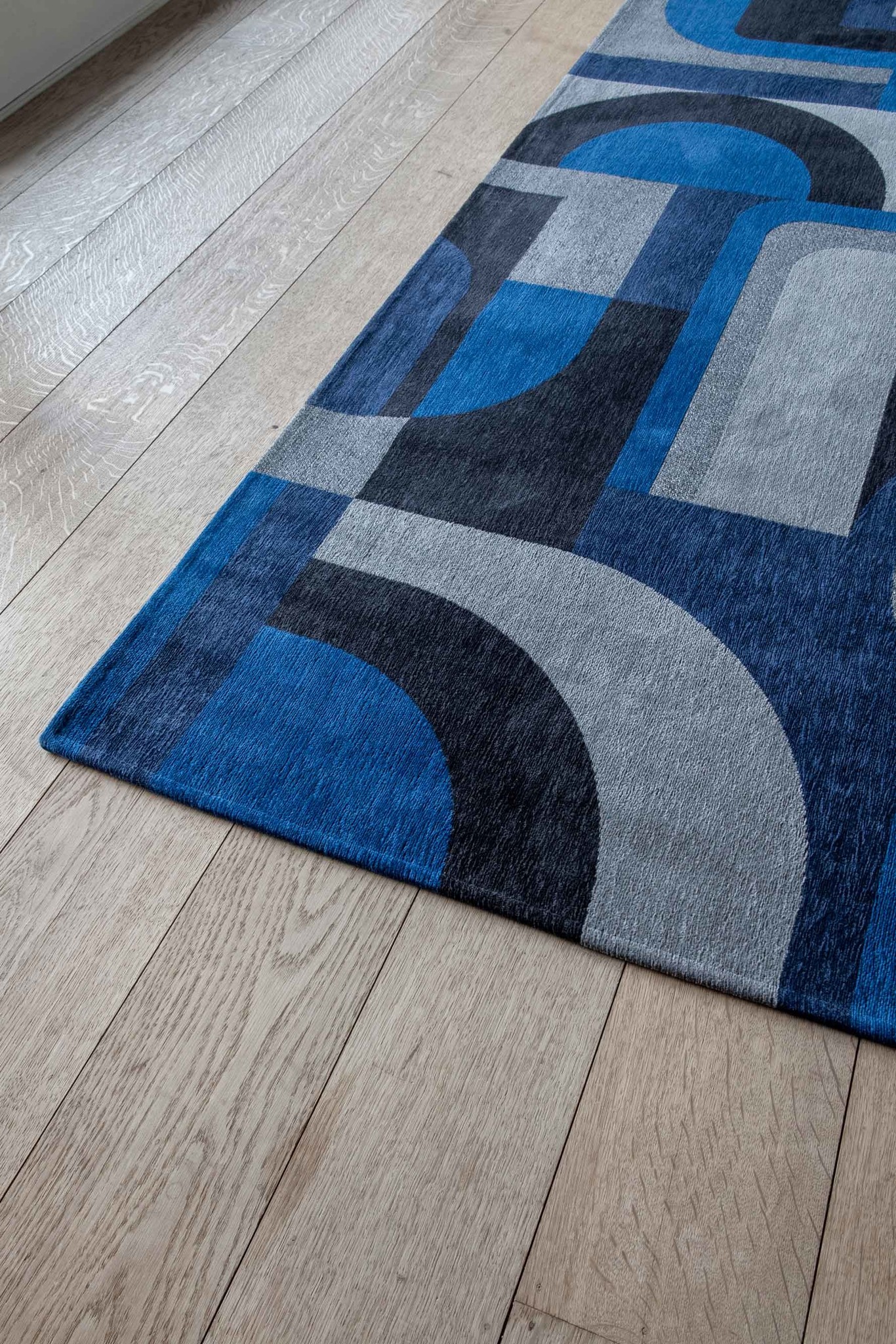 Geometric Blue Flatwoven Rug