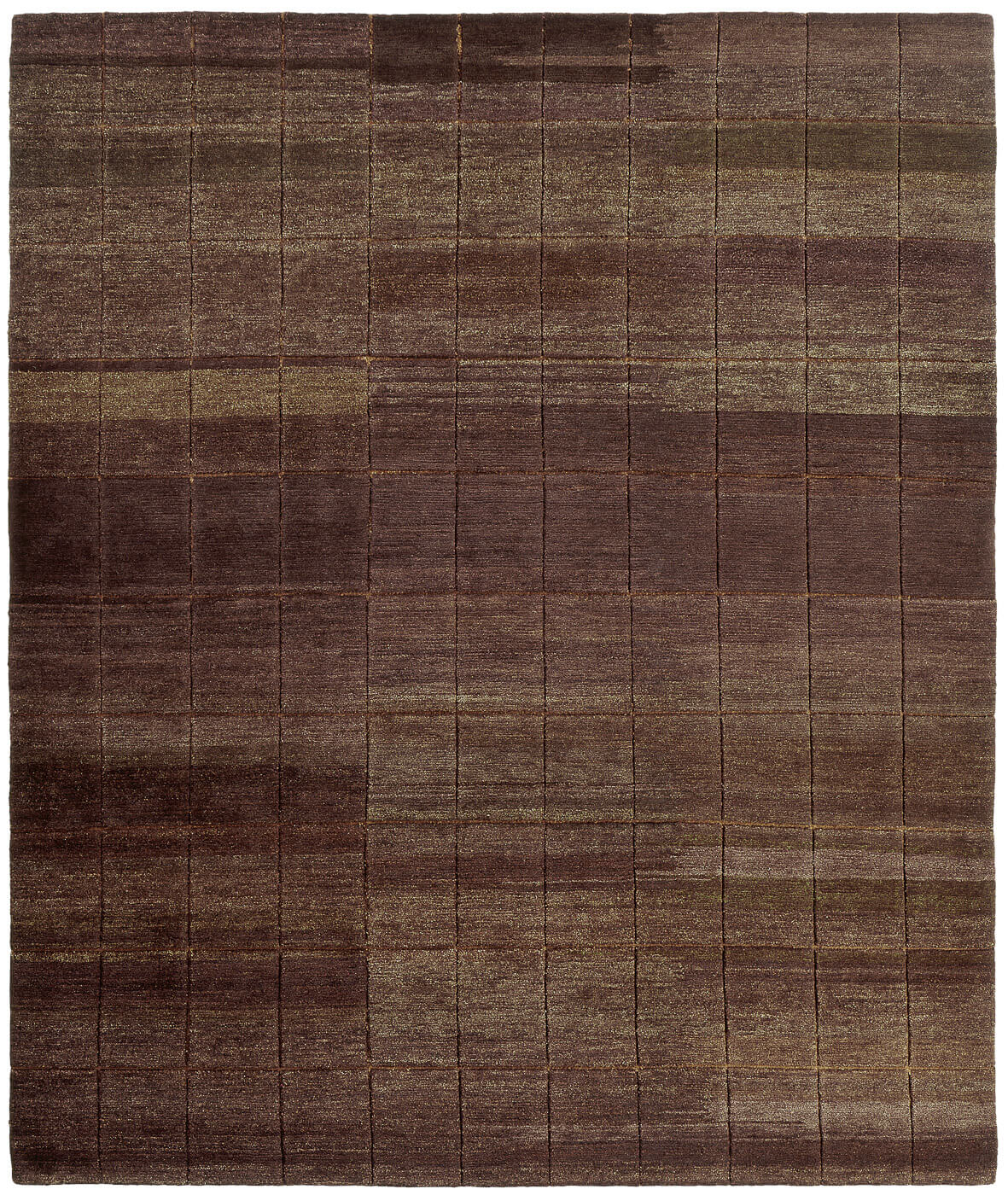 Deep Line Brown Hand-Knotted Rug