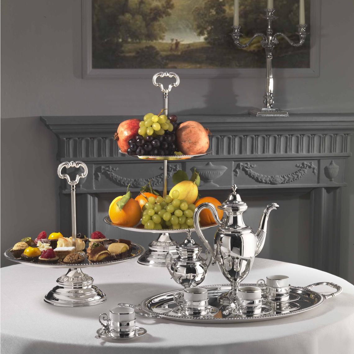 Royal Silver Round Tray with Handles