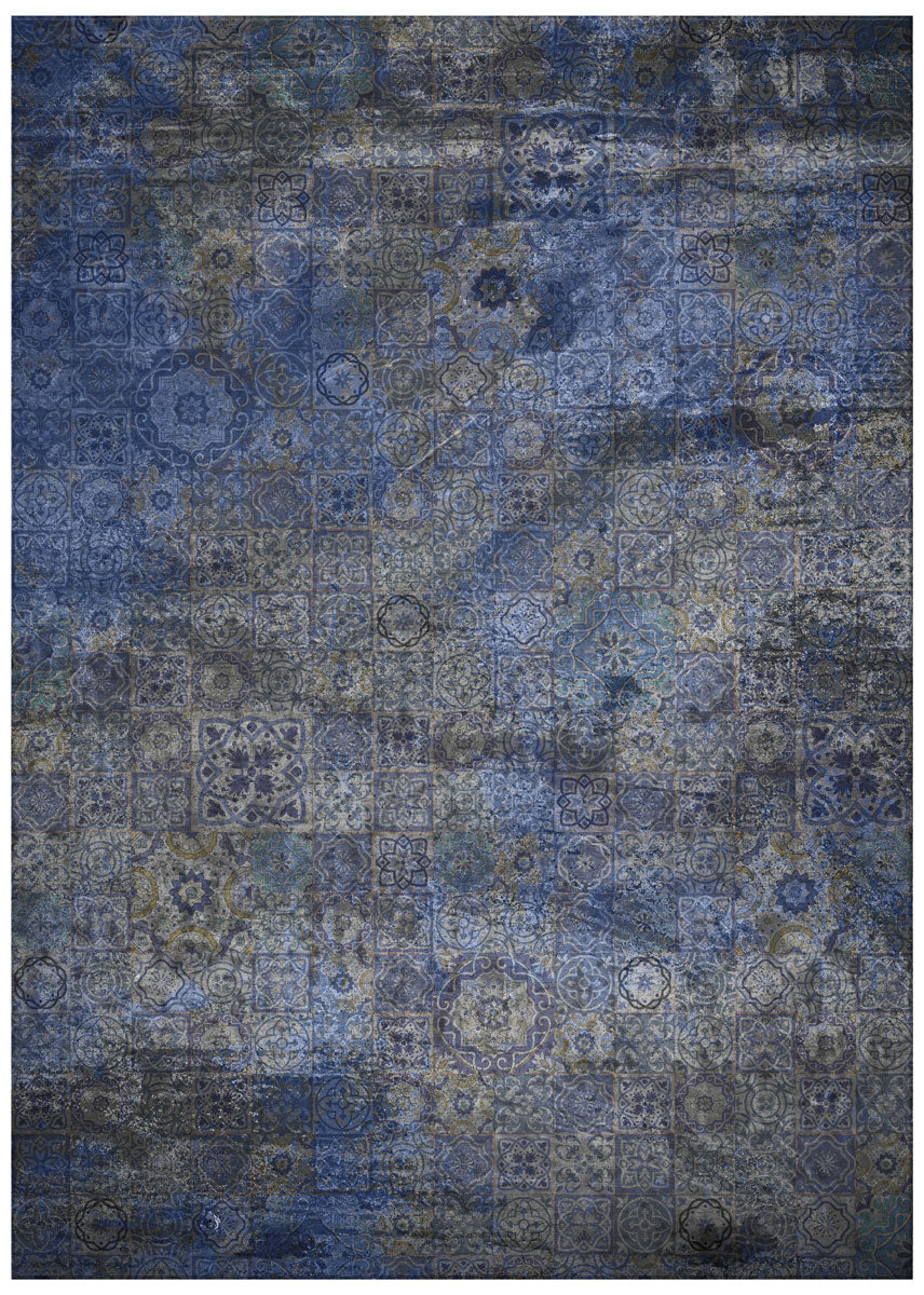 Abstract Flatwoven Belgian Blue Rug | Size: 7' 10