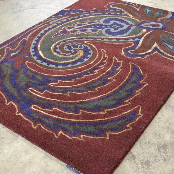 Paisley Burgundy Premium Rug | Size: 5' 7