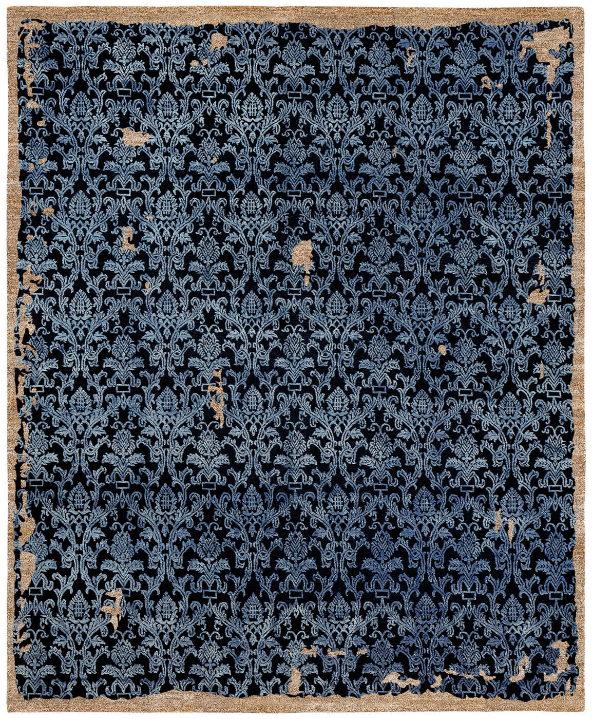 Roma Blue Hand-Knotted Vintage Style Rug