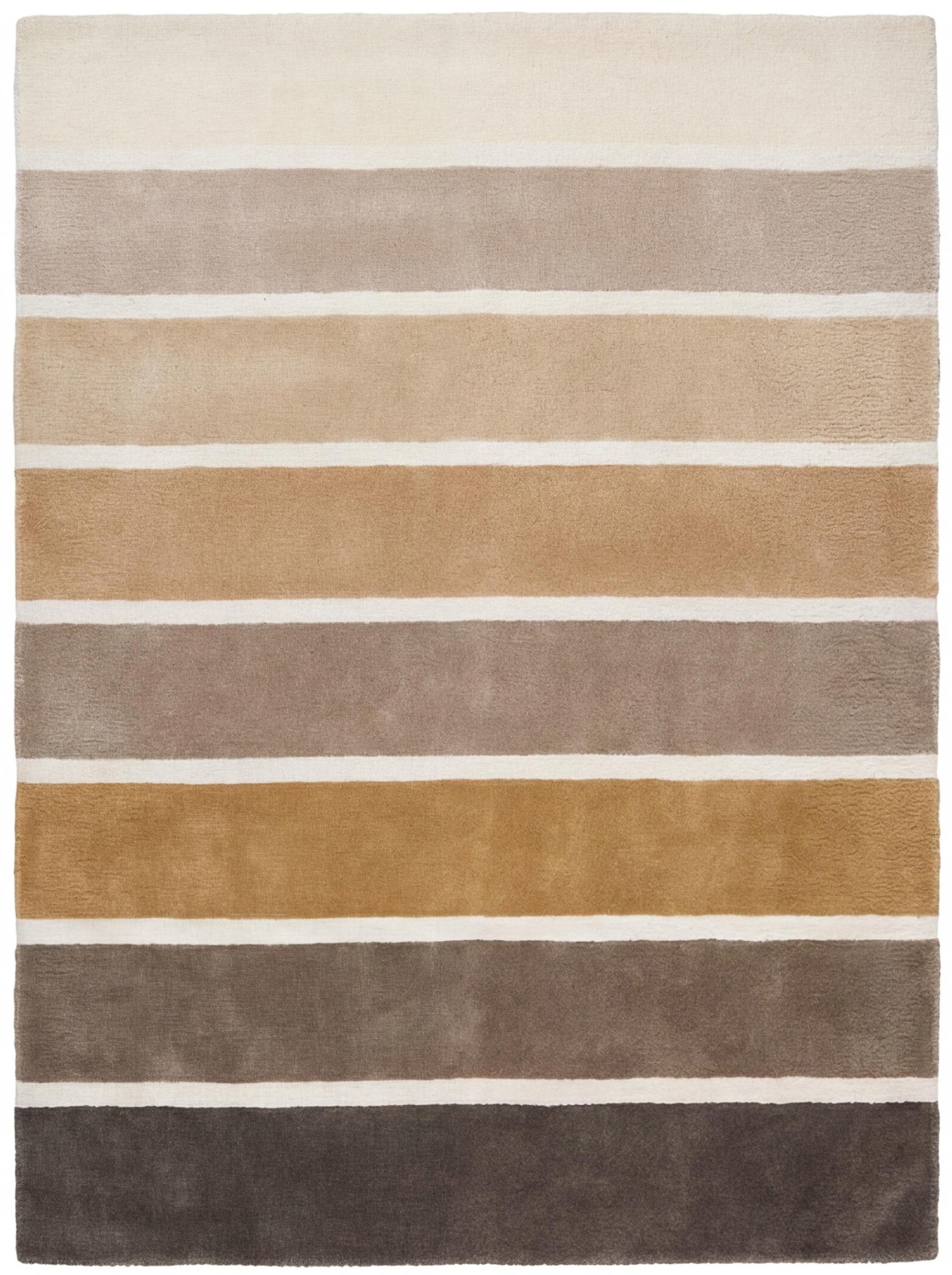 Layered Stripes Brown Handcrafted Rug