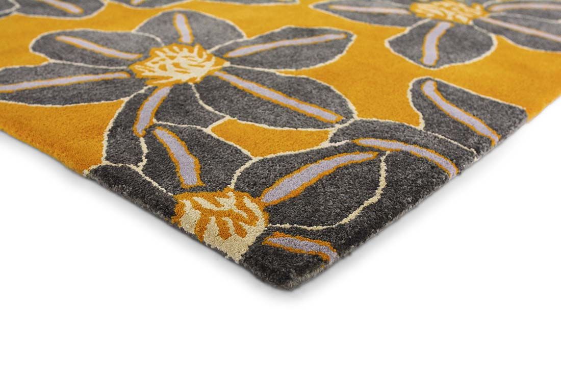 Hand-Tufted Ochre Wool Rug