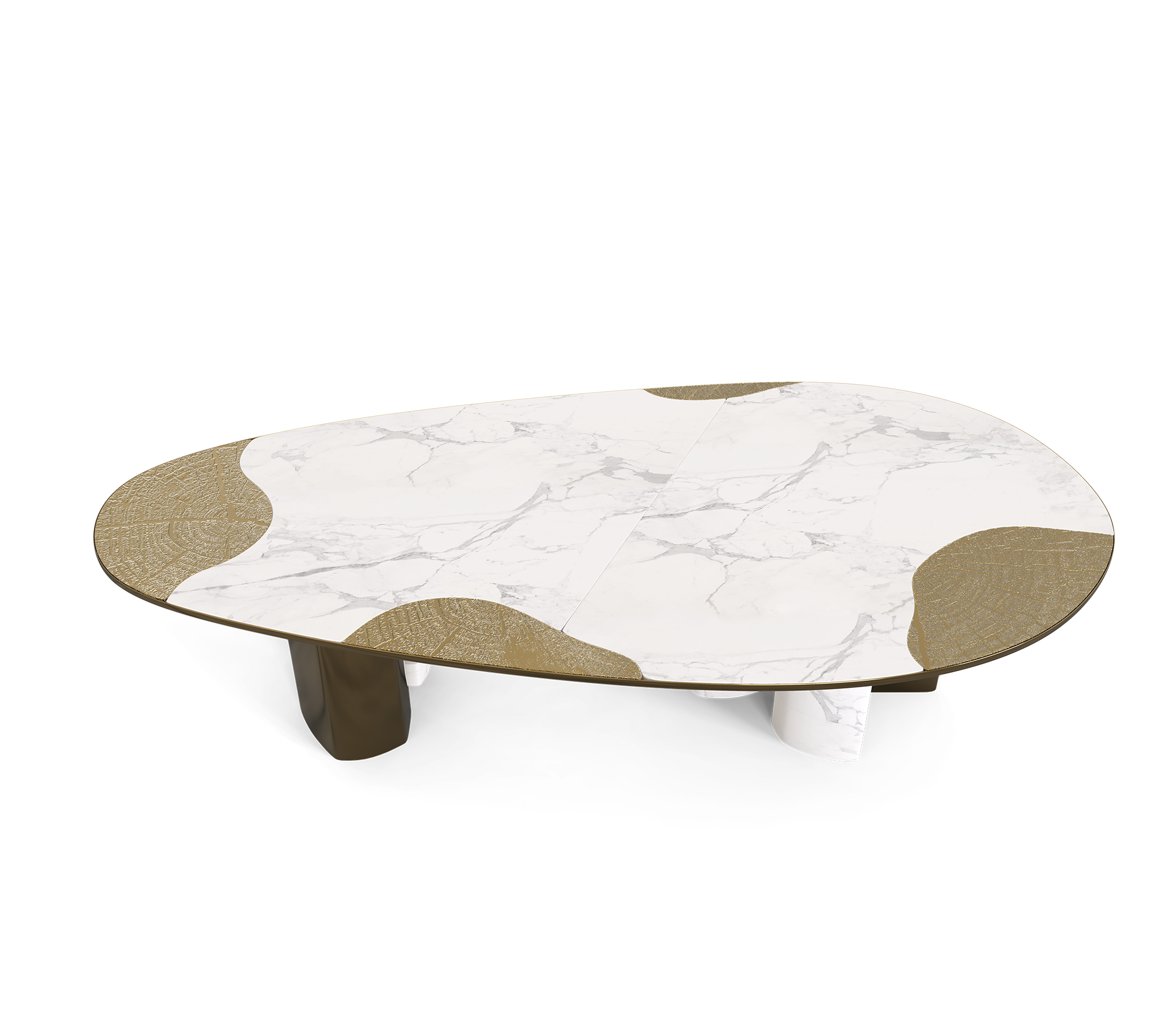 Athena Carrara Marble & Patina Dining Table