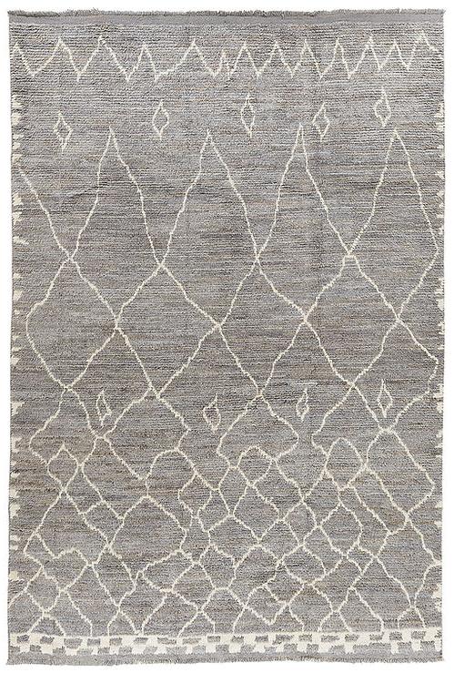 Berber Handwoven Grey High Pile Rug