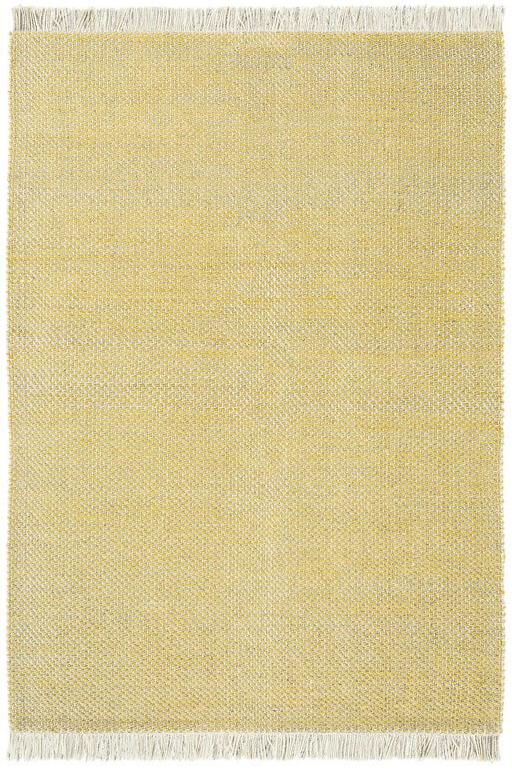 Hand-Woven Wool Yellow Rug